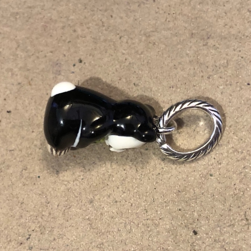 🆕 Brighton Panda bear charm with bamboo Enameled in black & white Retired & rare - Picture 3 of 8